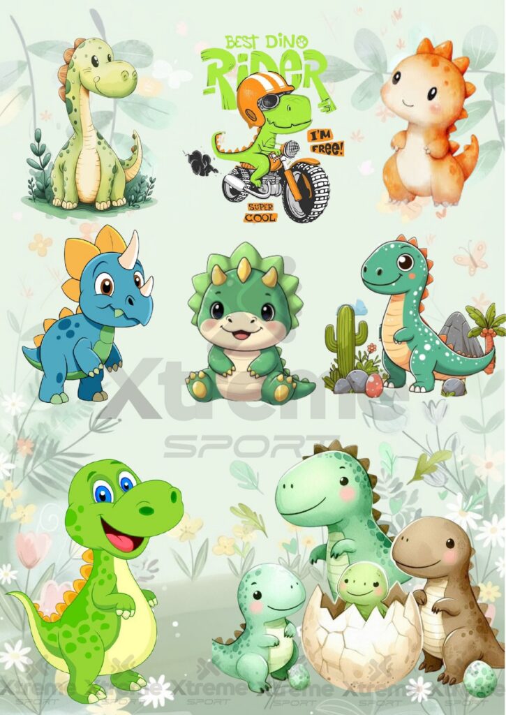Láminas Dinosaurios Tiernos — lámina DTF