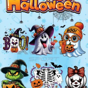 Hoja completa de diseños de Halloween en lámina DTF, modelo 1