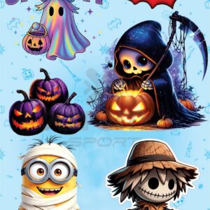 Hoja completa de diseños de Halloween en lámina DTF, modelo 5