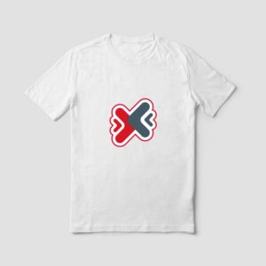 Polo blanco de algodón con un diseño estampado en el pecho