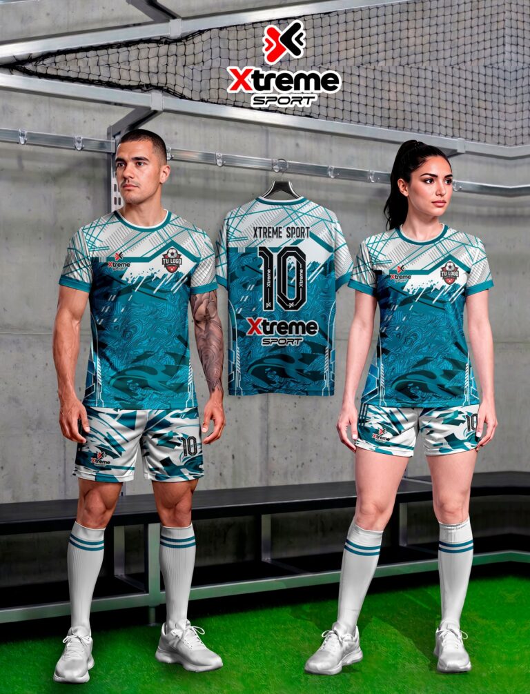Modelo de uniforme sublimado Turquesa